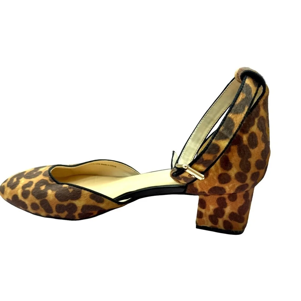 Leopard Print Block Heel Ankle Strap Sandals Size 9.5M‎ CAbi Kiki
